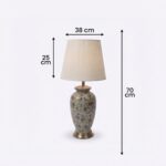 Proudome Ceramic Floral Table Lamp with Fabric Shade for Elegant Home Décor (Bulb Not Included) - Image 8