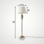 Proudome Classic Gold Floor Lamp with Fabric Shade | Decorative Ceramic Base Standing Lamp - Image 8