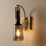 Proudome Modern Smoky Glass Wall Light for Bedroom & Living Room | Bedside Wall Lamp (Bulb Not Included)