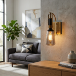 Proudome Modern Smoky Glass Wall Light for Bedroom & Living Room | Bedside Wall Lamp (Bulb Not Included) - Image 3