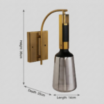 Proudome Modern Smoky Glass Wall Light for Bedroom & Living Room | Bedside Wall Lamp (Bulb Not Included) - Image 6