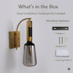 Proudome Modern Smoky Glass Wall Light for Bedroom & Living Room | Bedside Wall Lamp (Bulb Not Included) - Image 7