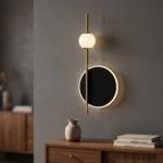 Proudome Modern 3 Color Mode LED Halo Wall Light with Frosted Glass Globe - Image 3