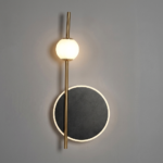 Proudome Modern 3 Color Mode LED Halo Wall Light with Frosted Glass Globe