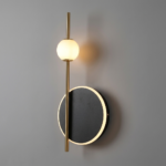 Proudome Modern 3 Color Mode LED Halo Wall Light with Frosted Glass Globe - Image 5