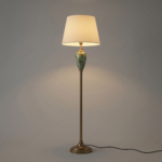 Proudome Classic Gold Floor Lamp with Fabric Shade | Decorative Ceramic Base Standing Lamp