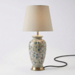 Proudome Ceramic Floral Table Lamp with Fabric Shade for Elegant Home Décor (Bulb Not Included) - Image 2