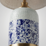 Proudome Ceramic Table Lamp with Fabric Shade for Bedroom, Living Room & Bedside (Bulb Not Included - Image 7