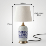 Proudome Ceramic Table Lamp with Fabric Shade for Bedroom, Living Room & Bedside (Bulb Not Included - Image 8