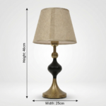 Proudome Modern Black & Gold Metal Table Lamp with Fabric Shade for Stylish Interiors (Bulb Not Included) - Image 8