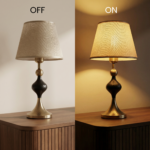 Proudome Modern Black & Gold Metal Table Lamp with Fabric Shade for Stylish Interiors (Bulb Not Included) - Image 5