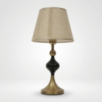 Proudome Modern Black & Gold Metal Table Lamp with Fabric Shade for Stylish Interiors (Bulb Not Included) - Image 2