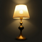 Proudome Modern Black & Gold Metal Table Lamp with Fabric Shade for Stylish Interiors (Bulb Not Included)