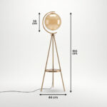 Proudome Modern Gold Tripod Floor Lamp with Fairy LED Lights| Glass Globe Decorative Standing Light for Living Room & Bedroom - Image 8