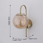 Proudome Amber Glass Fairy LED Wall Light | Modern Decorative Globe Lamp for Bedroom & Living Room - Image 6