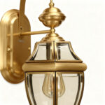 Proudome Clear Glass Outdoor Wall Light Holder, Decorative Metal Wall Lamp for Balcony, Patio, Staircase & Terrace - Image 6