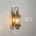 Proudome Clear Glass Outdoor Wall Light with Golden Holder, Decorative Wall Lamp for Garden, Balcony, Patio & Terrace - Image 7