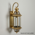 Proudome Clear Glass Outdoor Wall Light with Golden Holder, Decorative Wall Lamp for Garden, Balcony, Patio & Terrace - Image 4