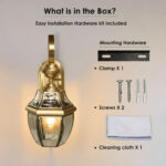 Proudome Clear Glass Outdoor Wall Light Holder, Decorative Metal Wall Lamp for Balcony, Patio, Staircase & Terrace - Image 8