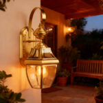 Proudome Clear Glass Outdoor Wall Light Holder, Decorative Metal Wall Lamp for Balcony, Patio, Staircase & Terrace - Image 3