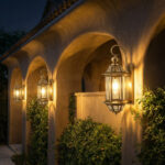 Proudome Clear Glass Outdoor Wall Light with Golden Holder, Decorative Wall Lamp for Garden, Balcony, Patio & Terrace - Image 3