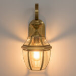 Proudome Clear Glass Outdoor Wall Light Holder, Decorative Metal Wall Lamp for Balcony, Patio, Staircase & Terrace