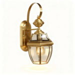 Proudome Clear Glass Outdoor Wall Light Holder, Decorative Metal Wall Lamp for Balcony, Patio, Staircase & Terrace - Image 5