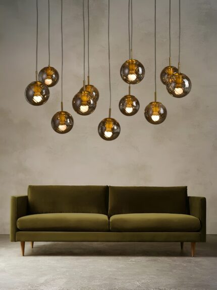 Decorative Smoky Glass Chandelier (Bulb Not Included)