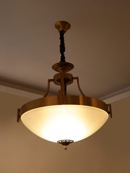 White Frosted Golden Chandelier