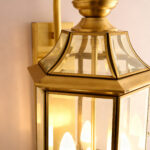 Proudome Golden Outdoor Wall Light – Metal Finish Glass Wall Lamp for Garden, Balcony, Patio, Terrace & Staircase - Image 6