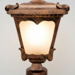 Proudome Frosted Glass Pillar Gate Light – Metal Frame Outdoor Lamp for Garden & Boundary Wall - Image 6