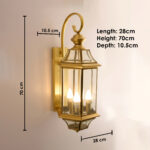Proudome Golden Outdoor Wall Light – Metal Finish Glass Wall Lamp for Garden, Balcony, Patio, Terrace & Staircase - Image 7