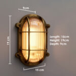 Proudome Golden Bulkhead Outdoor Wall Light – Decorative Wall Lamp for Balcony, Patio, Garden & Terrace (Bulb Not Included) - Image 7
