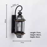 Proudome Outdoor Wall Light – Metal Frame & Clear Glass Lantern for Patio, Garden, Entryway | Decorative Exterior Lamp (Bulb Not Included) - Image 7
