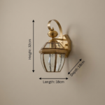 Proudome Clear Glass Outdoor Wall Light Holder with Golden Finish | Decorative Wall Lamp for Garden, Patio, Balcony, Staircase & Terrace (Bulb Not Included) - Image 7