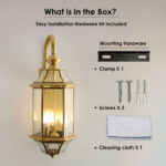 Proudome Golden Outdoor Wall Light – Metal Finish Glass Wall Lamp for Garden, Balcony, Patio, Terrace & Staircase - Image 8