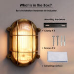 Proudome Golden Bulkhead Outdoor Wall Light – Decorative Wall Lamp for Balcony, Patio, Garden & Terrace (Bulb Not Included) - Image 8