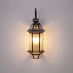 Proudome Outdoor Wall Light – Metal Frame & Clear Glass Lantern for Patio, Garden, Entryway | Decorative Exterior Lamp (Bulb Not Included)