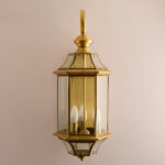 Proudome Golden Outdoor Wall Light – Metal Finish Glass Wall Lamp for Garden, Balcony, Patio, Terrace & Staircase - Image 2