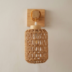 Proudome Jute & Wooden Wall Light – Rustic Decorative Wall Lamp for Modern Interiors (Bulb Not Included) - Image 2