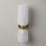 Proudome Modern White Frosted Glass Wall Light with Gold Finish | Luxury Wall Sconce (Bulb Not Included) - Image 2