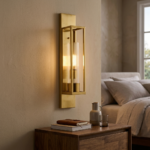 Proudome Luxury Gold Wall Light with Ribbed Glass Shade for Modern Home Décor (Bulb Not Included) - Image 3