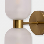 Proudome Modern White Frosted Glass Wall Light with Gold Finish | Luxury Wall Sconce (Bulb Not Included) - Image 5