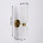 Proudome Modern White Frosted Glass Wall Light with Gold Finish | Luxury Wall Sconce (Bulb Not Included) - Image 6