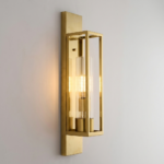 Proudome Luxury Gold Wall Light with Ribbed Glass Shade for Modern Home Décor (Bulb Not Included) - Image 4