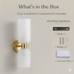 Proudome Modern White Frosted Glass Wall Light with Gold Finish | Luxury Wall Sconce (Bulb Not Included) - Image 7