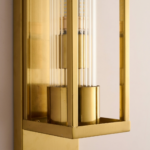 Proudome Luxury Gold Wall Light with Ribbed Glass Shade for Modern Home Décor (Bulb Not Included) - Image 5
