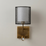 Modern Proudome Wall Light with Fabric Shade & LED Reading Lamp for Bedroom & Bedside | Luxury Indoor Wall Sconce (Bulb Not Included) - Image 2