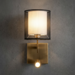 Modern Proudome Wall Light with Fabric Shade & LED Reading Lamp for Bedroom & Bedside | Luxury Indoor Wall Sconce (Bulb Not Included) - Image 4