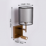 Modern Proudome Wall Light with Fabric Shade & LED Reading Lamp for Bedroom & Bedside | Luxury Indoor Wall Sconce (Bulb Not Included) - Image 6